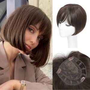 Elegant Brown Bob Topper